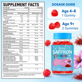BIGBIO gummies Saffron pour enfants, arrière-plan coloré