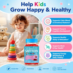 BIGBIO gummies Saffron pour enfants sur une table