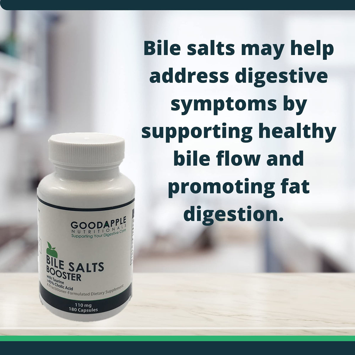 Bile Salts support GOODAPPLE NUTRITIONALS avec étiquette visible