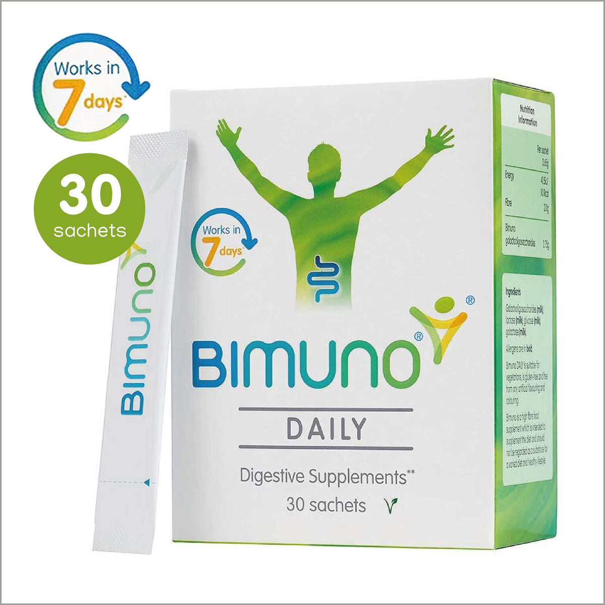 BIMUNO Complément Alimentaire Prébiotique 490g - sachet arrière
