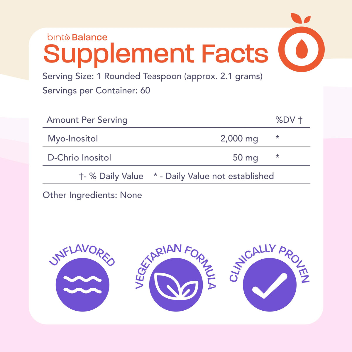 Binto Poudre d'Inositol 40:1, emballage et dosage
