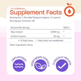 Binto Poudre d'Inositol 40:1, emballage et dosage