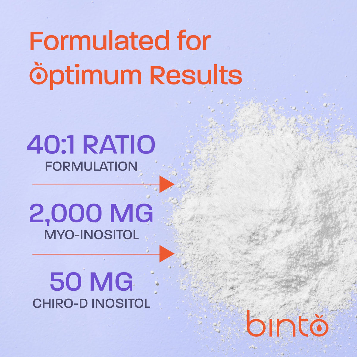 Binto Poudre d'Inositol, mélange en poudre dans un verre