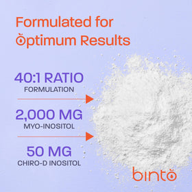 Binto Poudre d'Inositol, mélange en poudre dans un verre