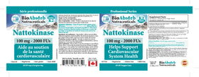 Bio Absorb Nattokinase 2000 FU contenant sur table