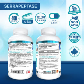Bio Absorb Nutraceuticals gélules Serrapeptase avec un verre d'eau