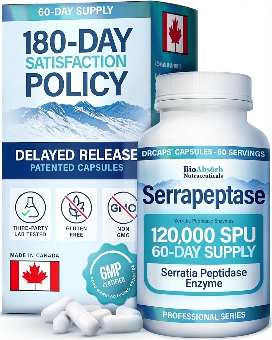 Bio Absorb Serrapeptase 120000 SPU boîte avant