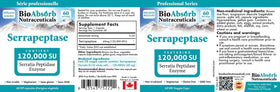 Bio Absorb Serrapeptase 120000 SPU boîte ouverte