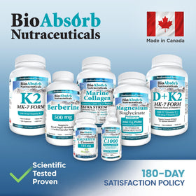 Bio Absorb Serrapeptase 120000 SPU capsules dans la main