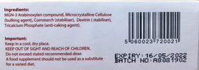 Bio B BioBran MGN-3 sachets de 1000 mg, côté de la boîte
