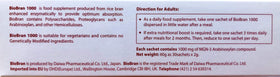 Bio B BioBran MGN-3 sachets de 1000 mg, informations nutritionnelles