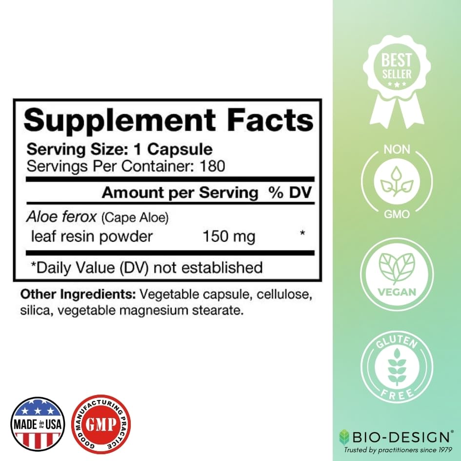 Bio-Design Aloe Lite 150 mg gélules ouvertes montrant la résine