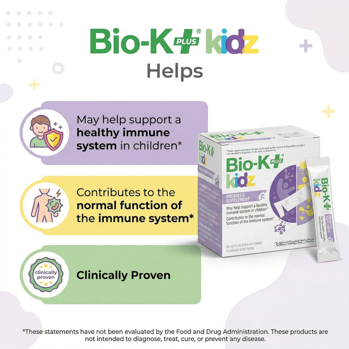 Bio-K Plus Poudre Probiotique Enfant mélange dans un verre