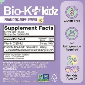 Bio-K Plus Poudre Probiotique Enfant présentation de l'emballage