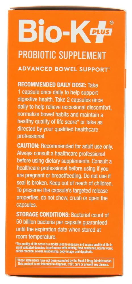 Bio-K Plus Probiotique Avancé 50B CFU Vegan 20 Capsules - capsules ouvertes