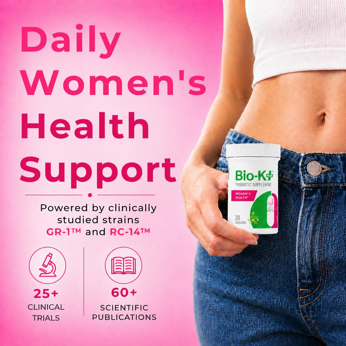 Bio-K Plus Probiotique Santé Femme 30 Gélules vue arrière
