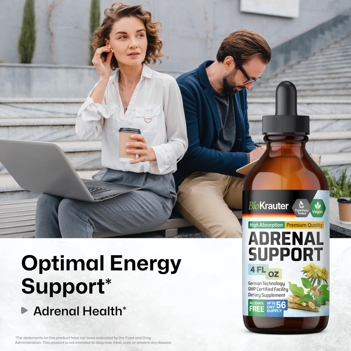 BIO KRAUTER Adrenal Support 141g goutte à goutte en action
