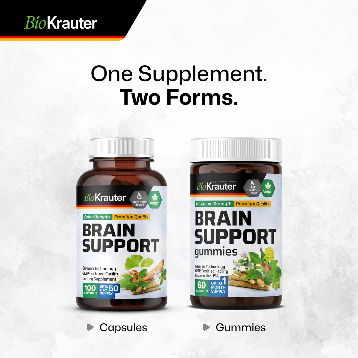 BIO KRAUTER capsules sur un bureau avec un ordinateur portable
