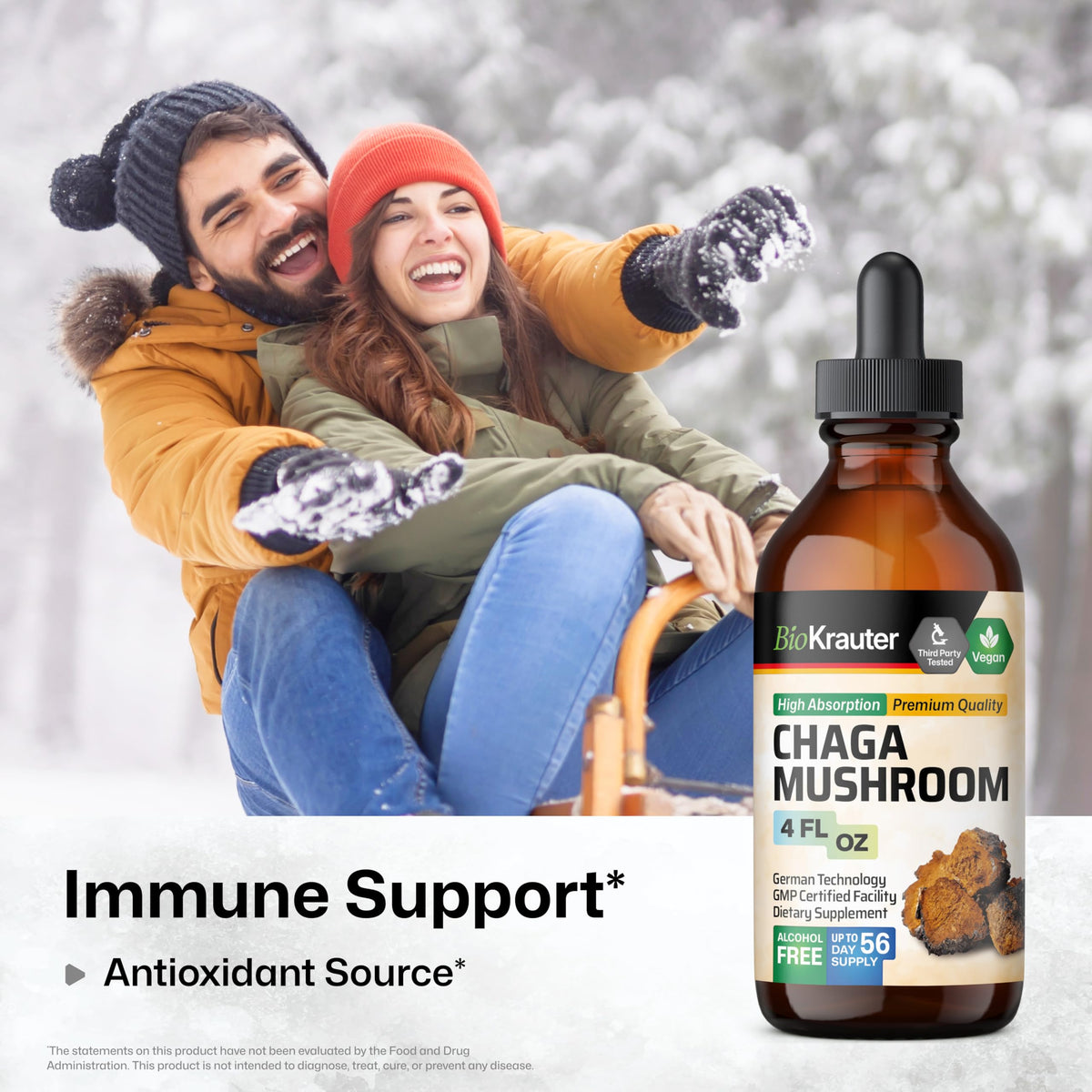 BIO KRAUTER Champignon Chaga 120 ml flacon arrière