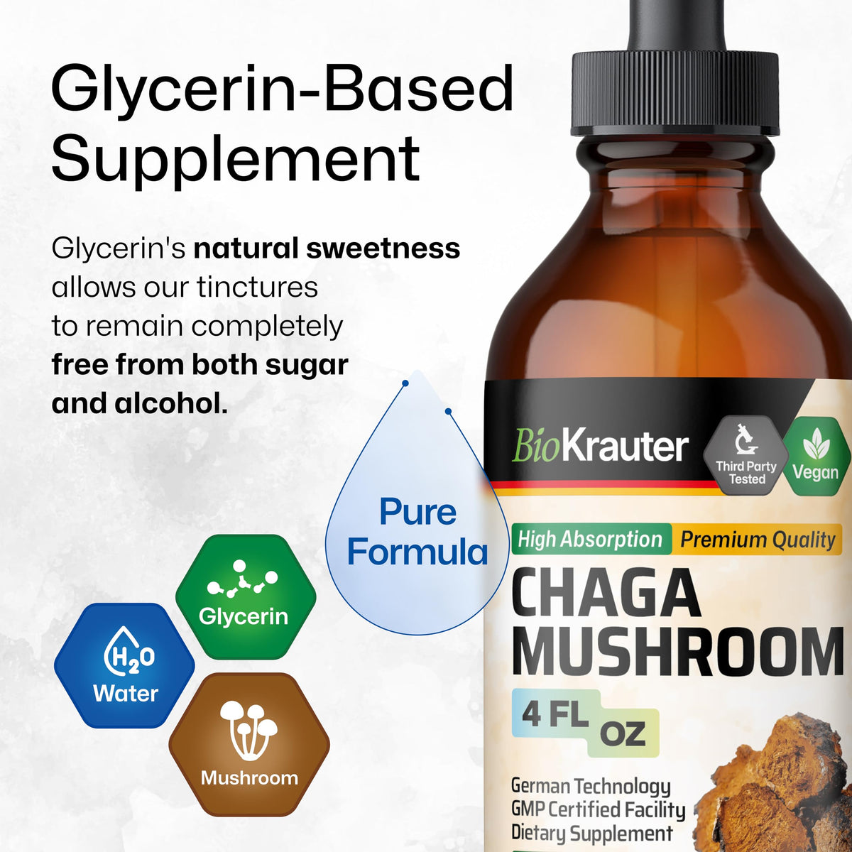 BIO KRAUTER Champignon Chaga 120 ml sur table