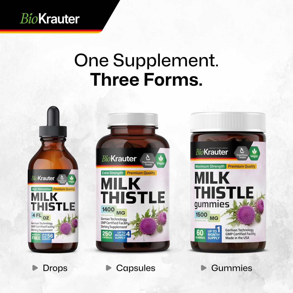 BIO KRAUTER Chardon-Marie 250 capsules et son emballage