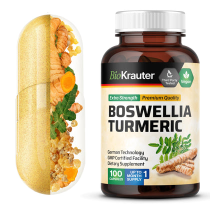 BIO KRAUTER Complément Alimentaire Curcuma Boswellia 100 Capsules vue avant