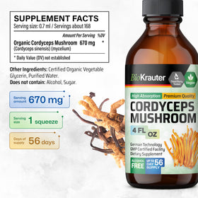 BIO KRAUTER Cordyceps 270g gouttes dans un verre