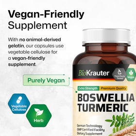 BIO KRAUTER Curcuma Boswellia Capsules sur un fond naturel