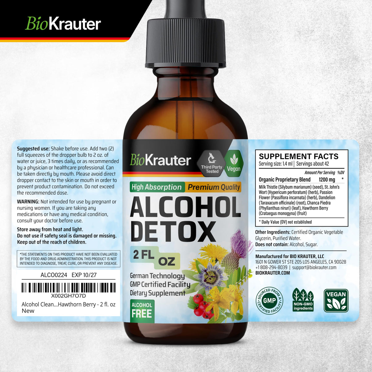 BIO KRAUTER Détoxification Alcool avec un fond naturel