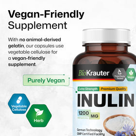 BIO KRAUTER Poudre d'Inuline sur une table en bois