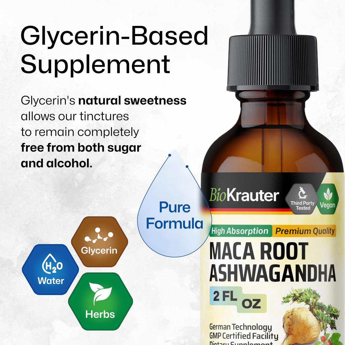 BIO KRAUTER teinture de Maca et Ashwagandha en milieu naturel