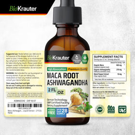 BIO KRAUTER teinture de Maca et Ashwagandha - vue arrière