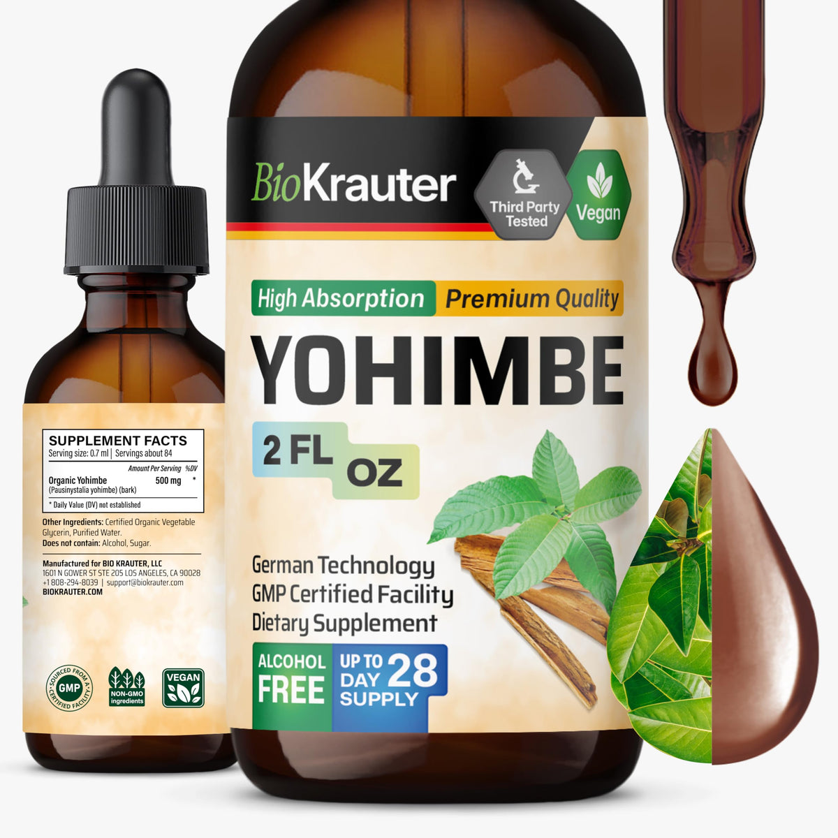 BIO KRAUTER Yohimbine 2 Fl.Oz flacon avant vue