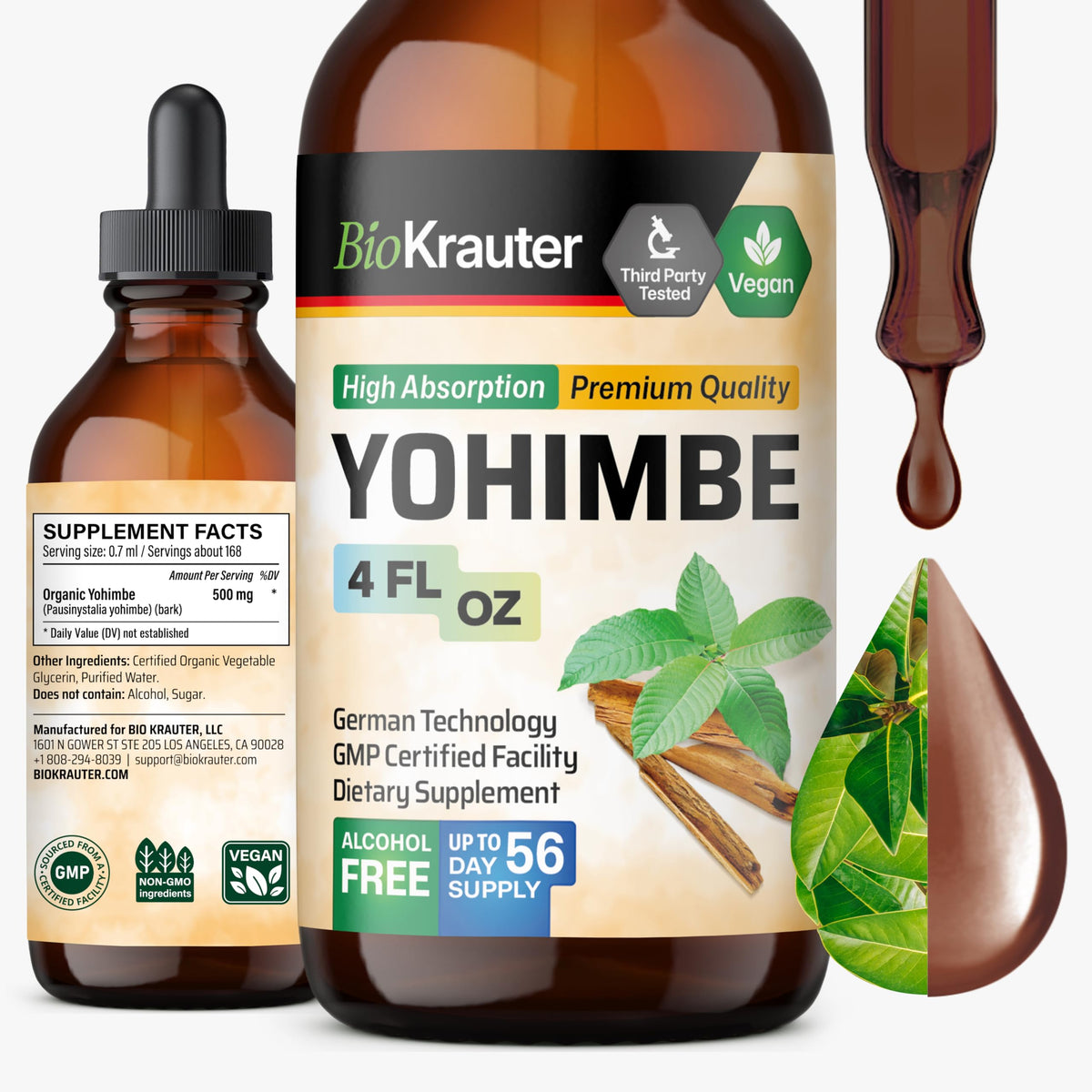 BIO KRAUTER Yohimbine complément alimentaire 4 Fl.Oz vue avant