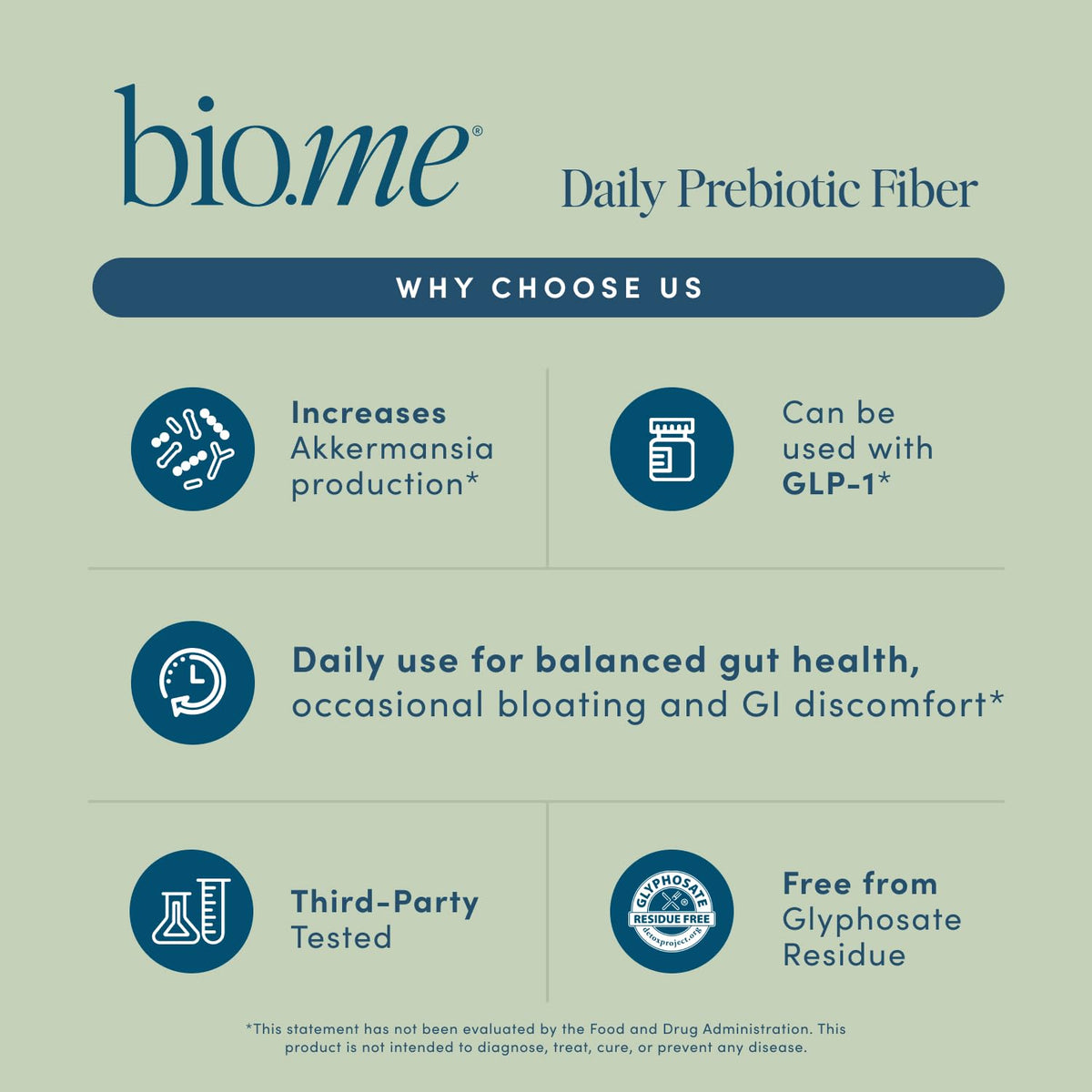 Bio.me Poudre de Fibre Prébiotique sur une table