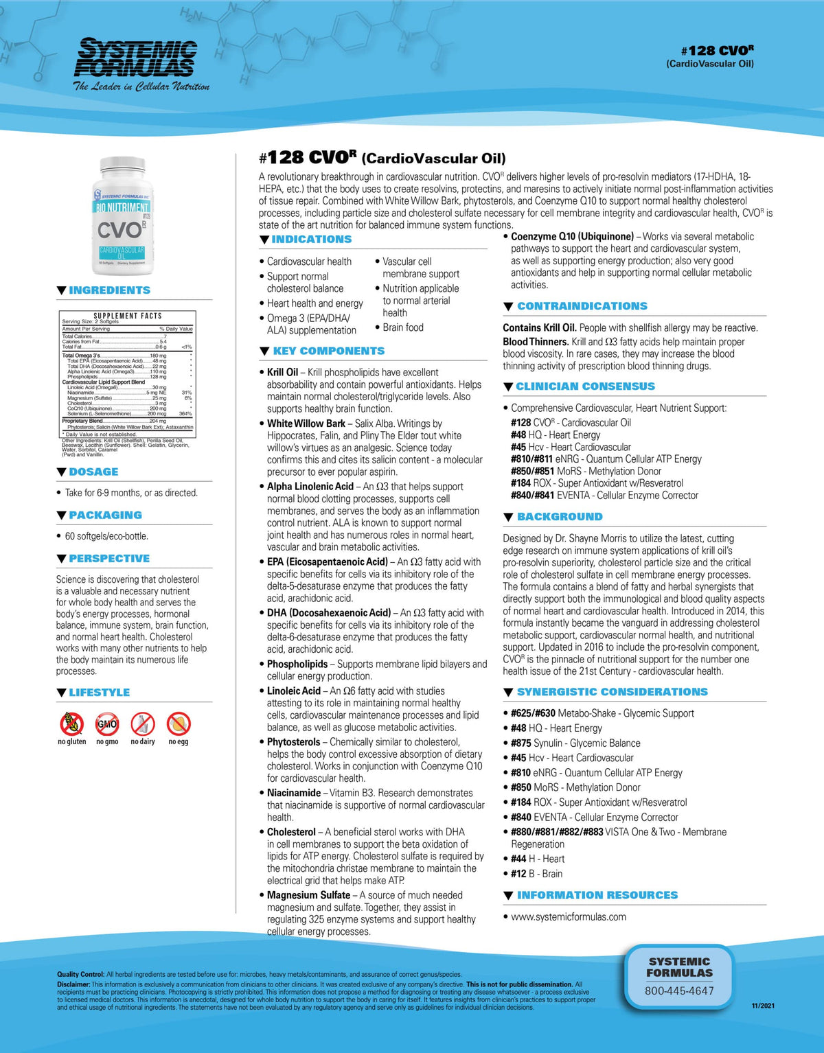 Bio Nutriment CVO-R Huile Cardiovasculaire 60 gélules détail de l'emballage