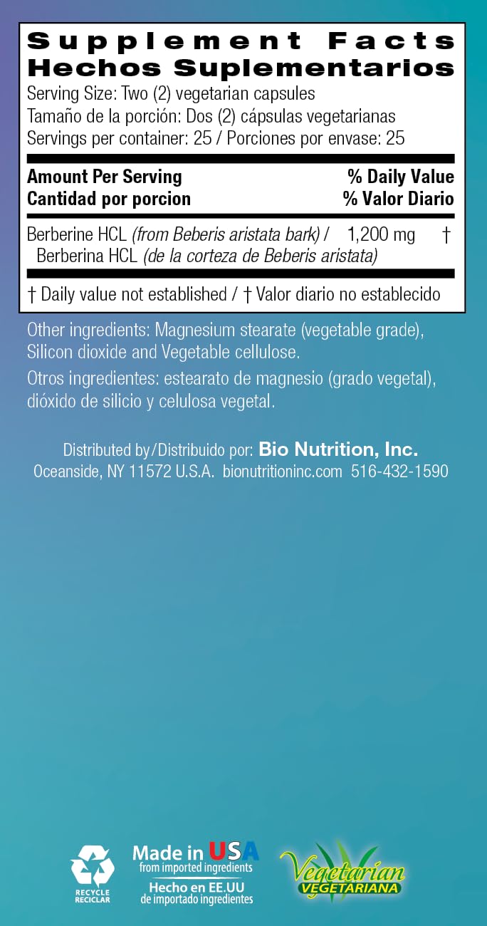 Bio Nutrition Berbérine Avancée gélules végétariennes sur fond neutre