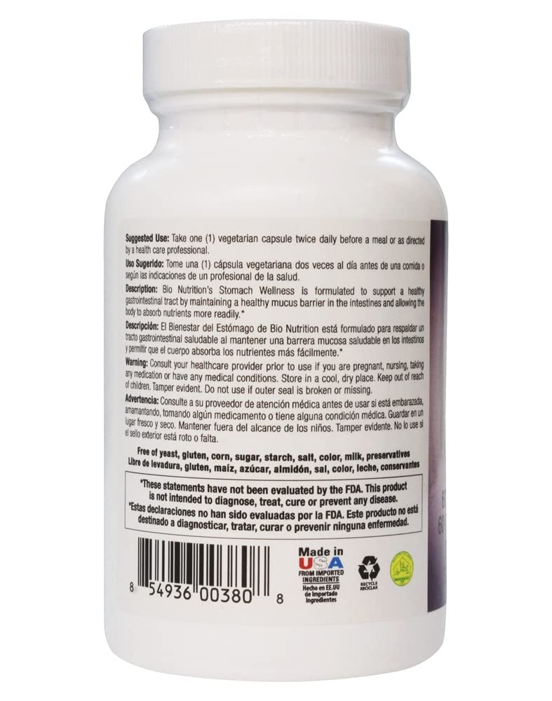 Bio Nutrition Complément Alimentaire 60 Capsules Végétariennes côté