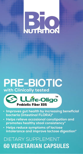 Bio Nutrition Complément Alimentaire Prébiotique 60 Capsules Végétariennes, étiquette du produit