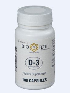 Bio-Tech D3 Cholecalciférol 1000 IU 100 capsules vue de face