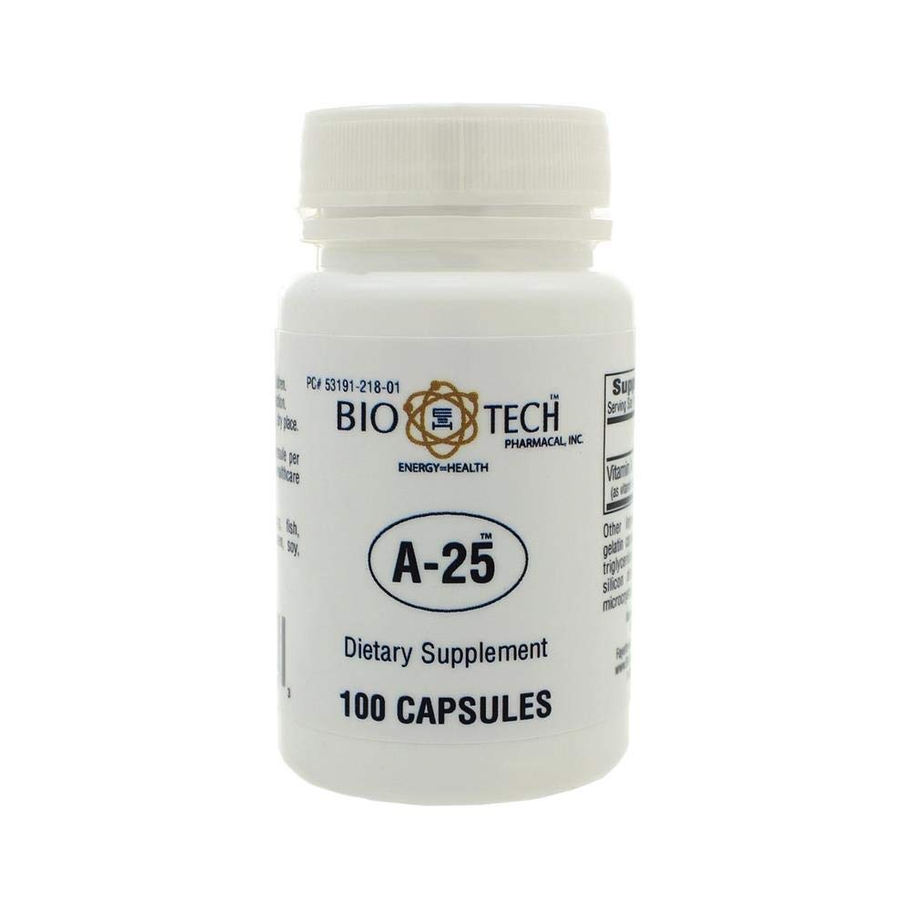 Bio-Tech Pharmacal A-25 100 capsules de Vitamine A 25 000 UI