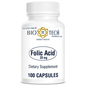 Bio-Tech Pharmacal Acide Folique 20mg comprimés vue de face