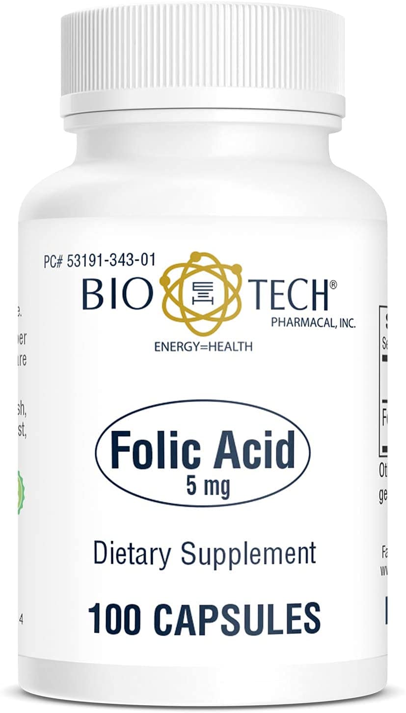 Bio-Tech Pharmacal Acide Folique avec étiquette détaillée