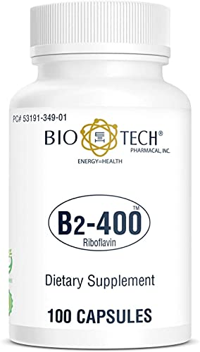 Bio-Tech Pharmacal B2-400 100 capsules avec une capsule sur une surface