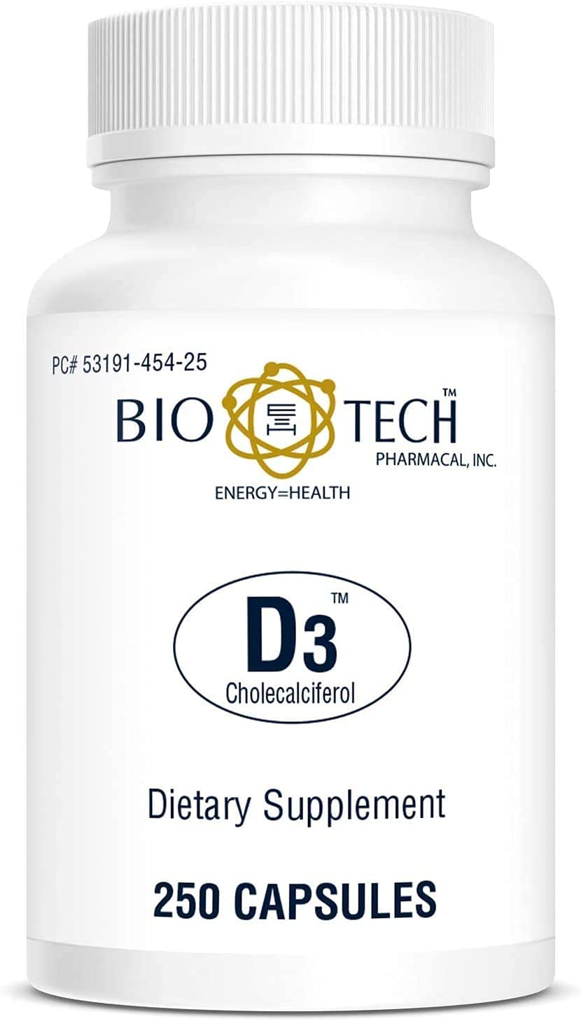 Bio-Tech Pharmacal D3 1 000 UI 250 capsules vue de face