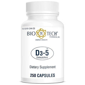 Bio-Tech Pharmacal D3-5 5000 UI 250 Capsules - vue de face