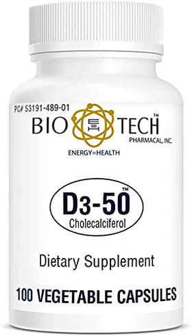 Bio-Tech Pharmacal D3-50 50 000 UI capsules végétales ouvertes