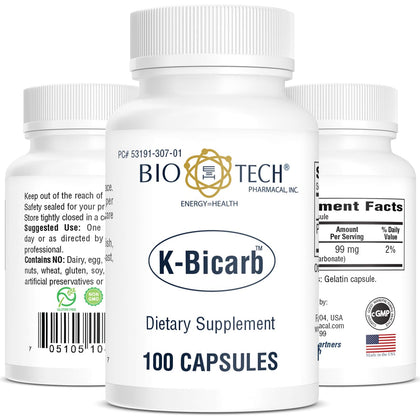 Bio-Tech Pharmacal Potassium Bicarbonate 100 comprimés vue avant