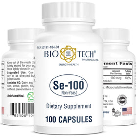 Bio-Tech Pharmacal Se-100 gélules de sélénium, vue de côté
