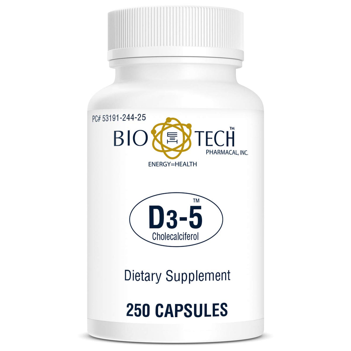 Bio-Tech Pharmacal Vitamine D3 5000 UI emballage avec dosage